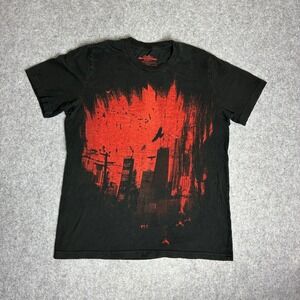 Loot Crate Mens Large Graphic T-Shirt Black Red City Horror Birds emo goth Y2K